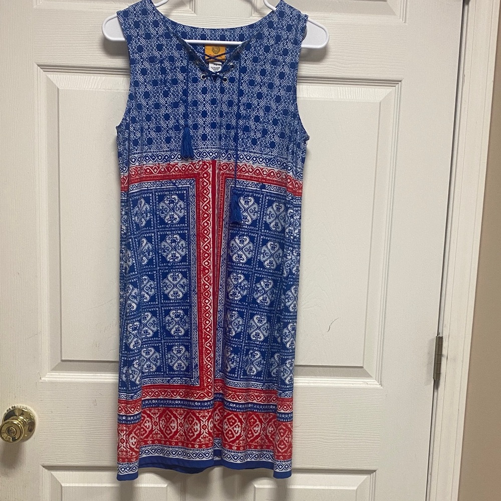 Blue and Red Ruby Rd. Petite Sleeveless Dress